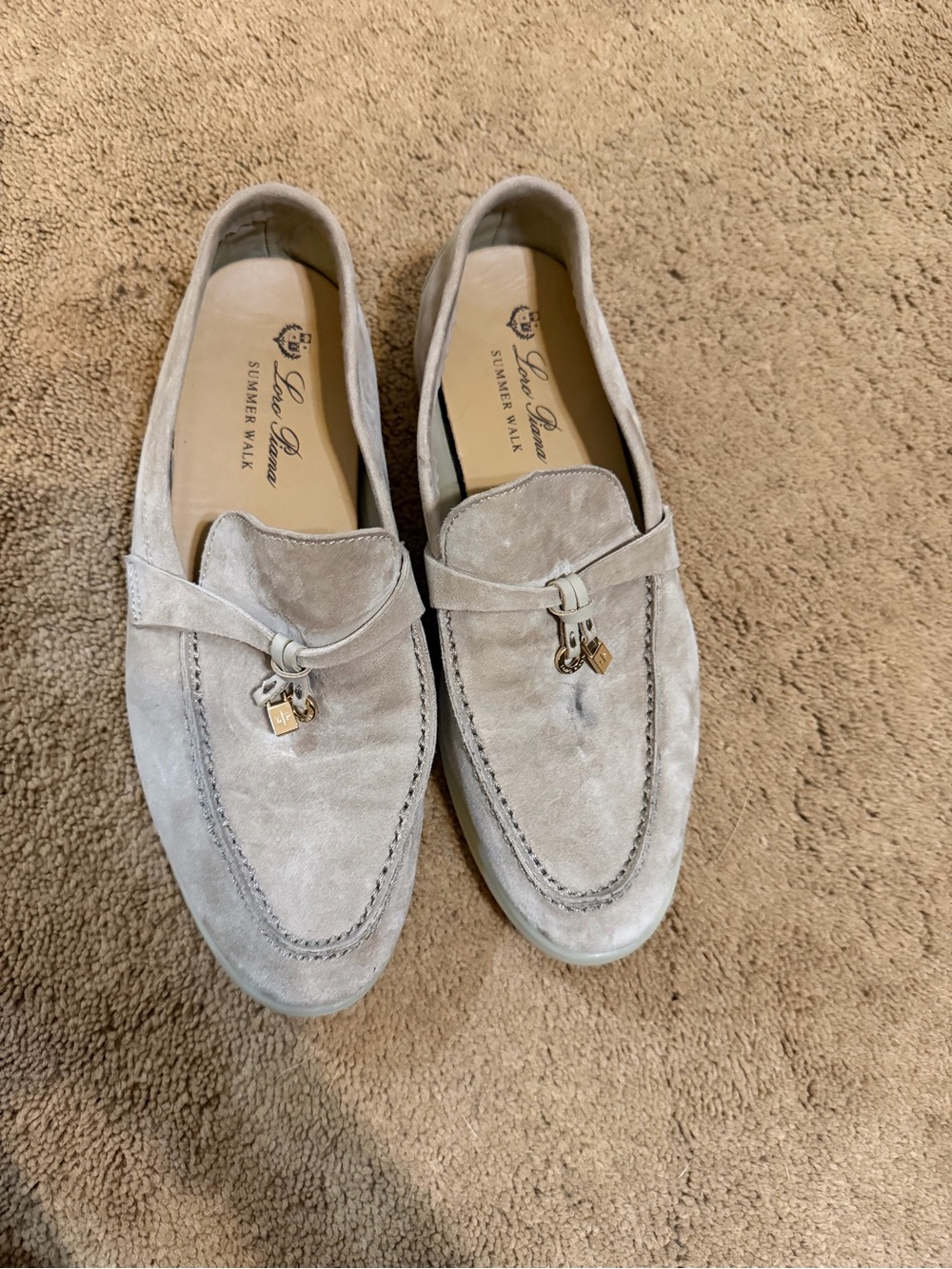 Loro Piana Summer Charms Walk suede loafers It38 - Picture 4 of 11